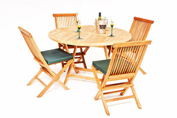 The Pocklington 4 Seater Teak Garden Table & Chairs Set